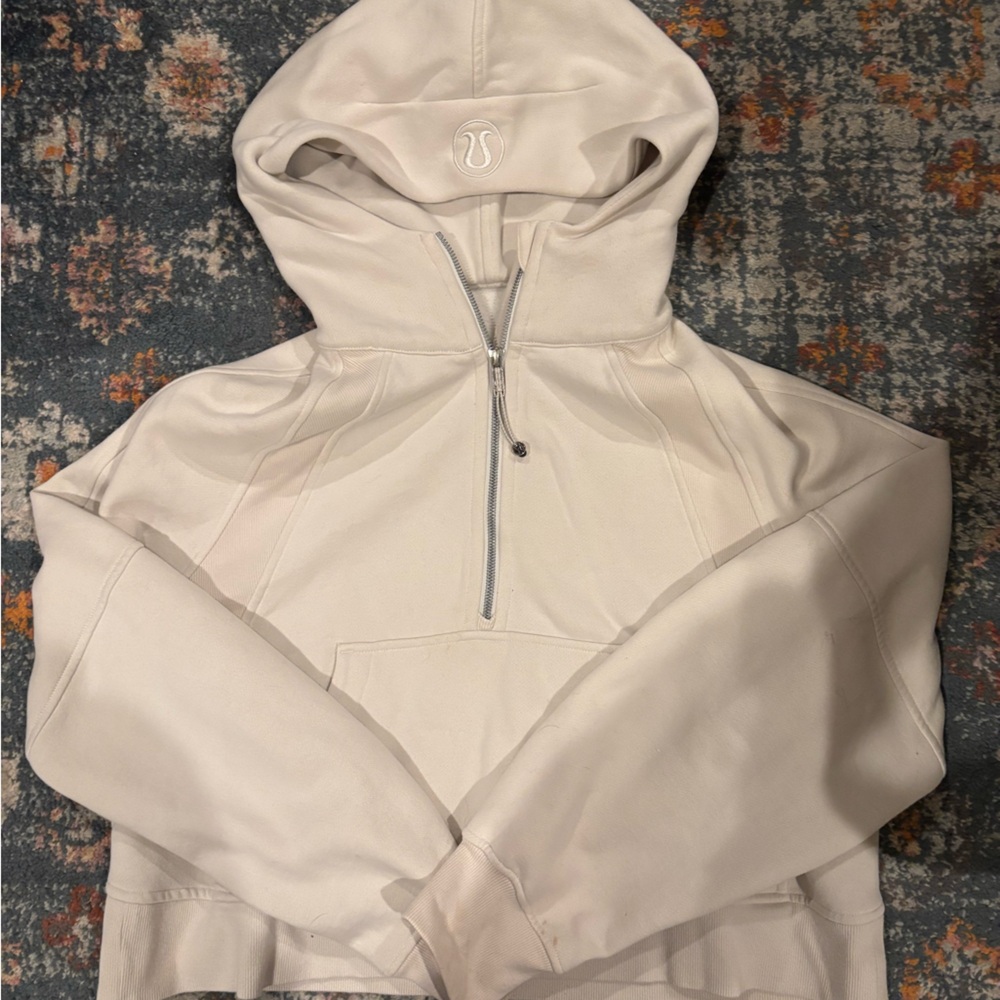 lululemon athletica Cream Half-Zip Hooded Teddy Jacket